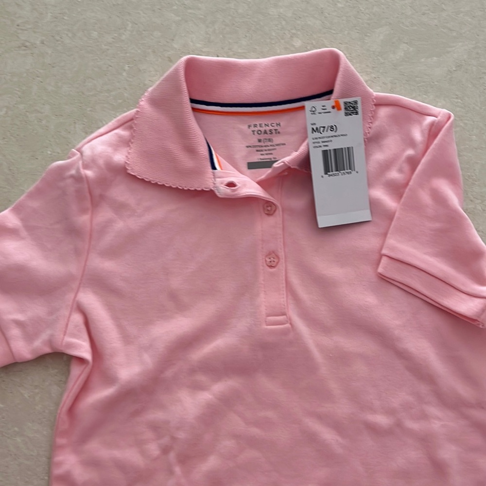 Pink polo shirt for girls